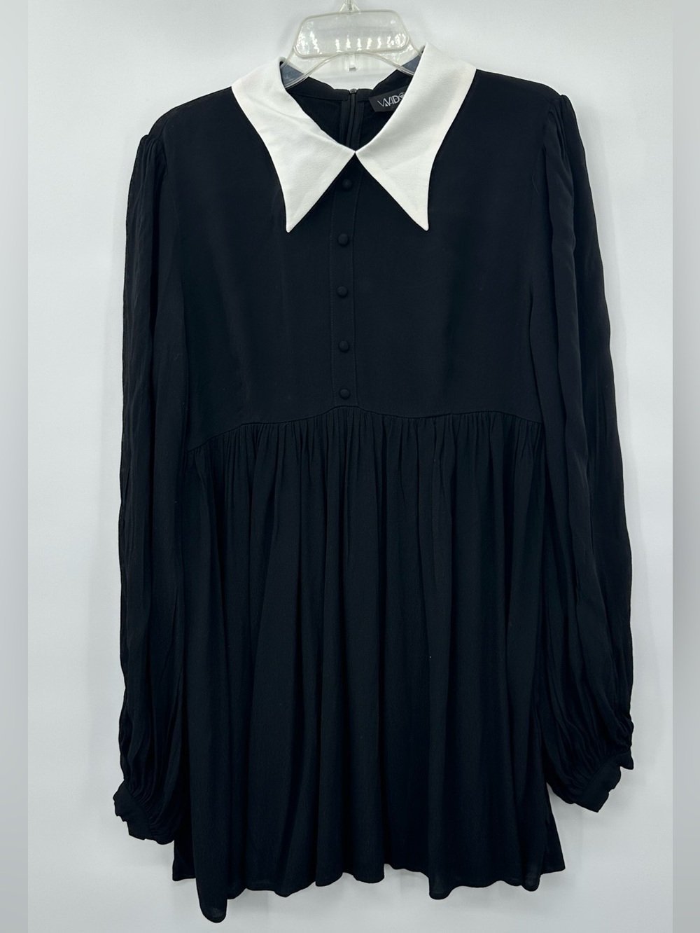 Dolls kill Widow Black White Collared Dress size M